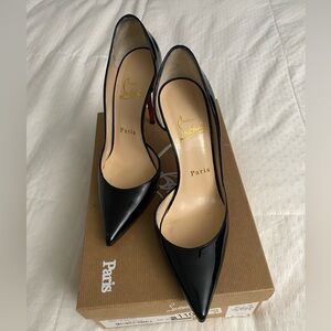 Christian Louboutin Iriza 100 Black Leather Patent